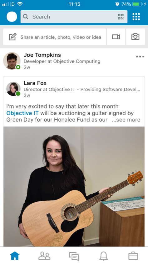 Screenshot Of LinkedIn Mobile App