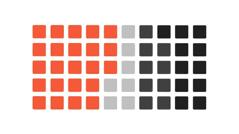 Orange, Grey and Black Squares in columns