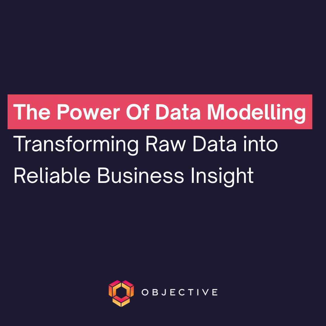 Data modelling for business insights text on a Navy background