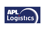 APL Logistics logo with dark blue background and white sphere